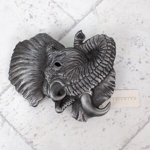 Vintage Pewter Elephant Belt Buckle By Dotty Smith Signed - New Original Tag